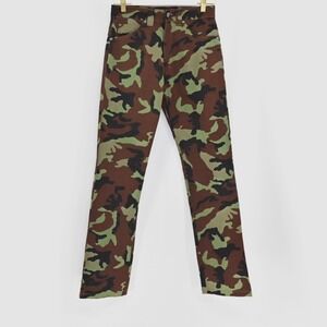 Vtg HUGO‎ BOSS Pants Mens Sz 30/32 Camouflage Straight Leg 100% Cotton Retro Y2k